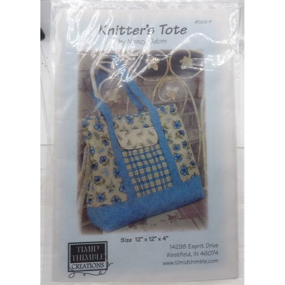 Knitter's Tote by Nancy Odom ©2005 Timid Thimble Tote Bag  Sewing ©2005 - Picture 1 of 3